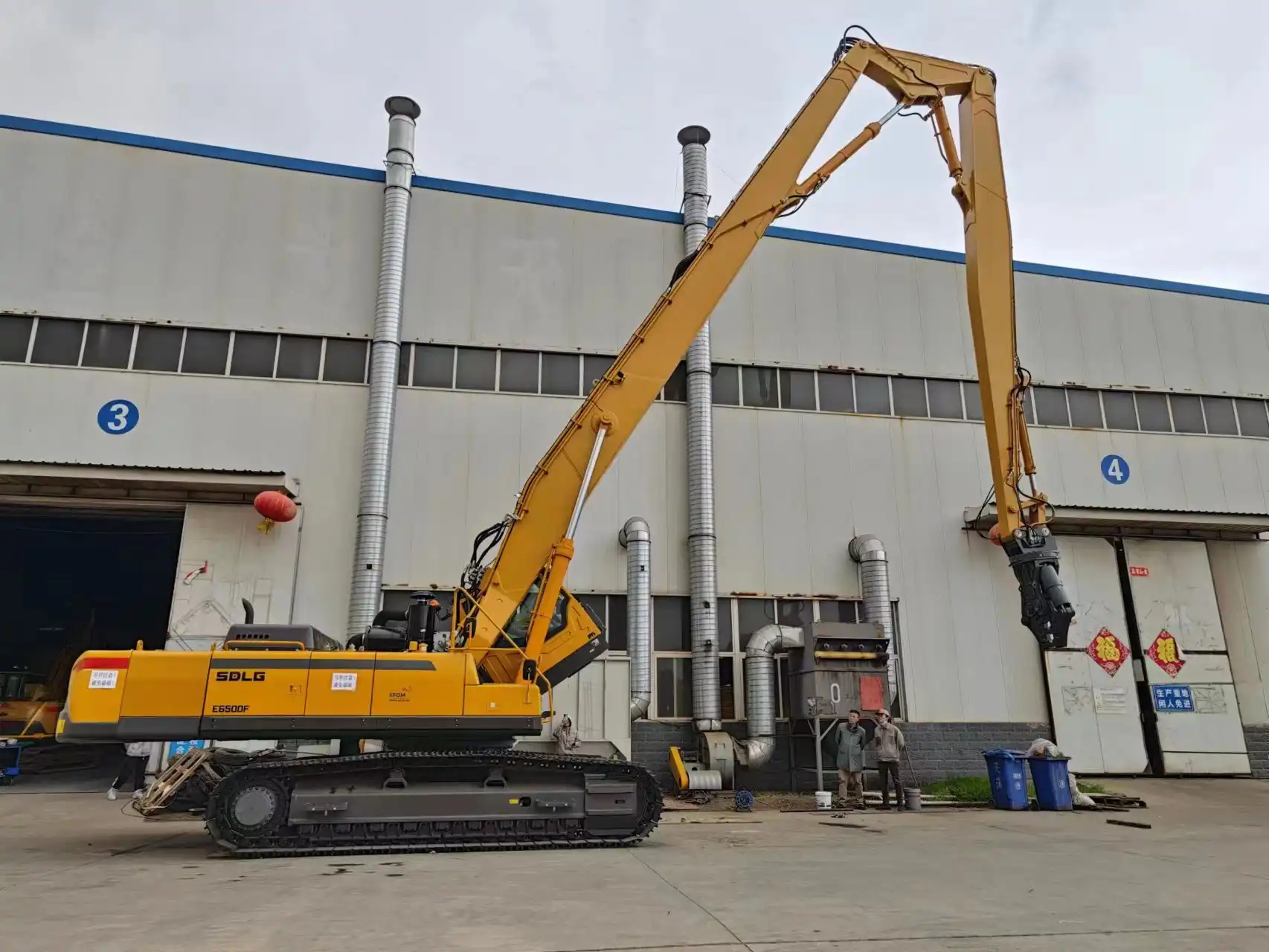excavator three-section demolition boom