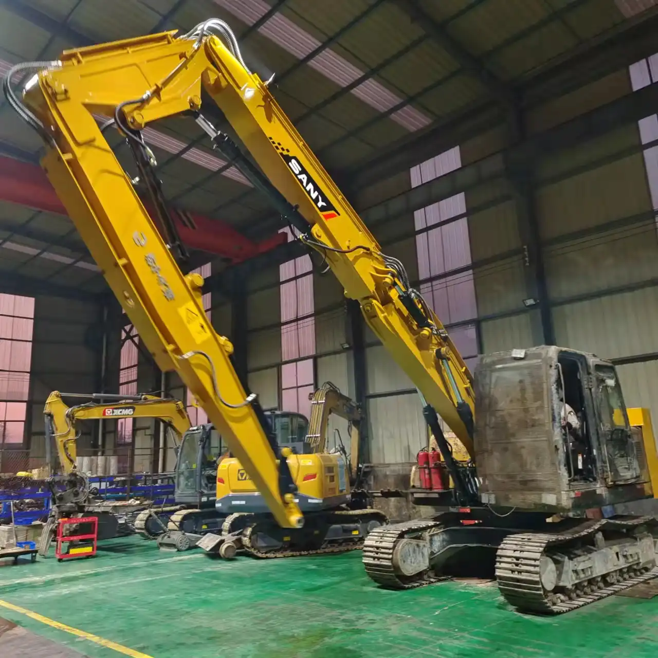 excavator three-section demolition boom