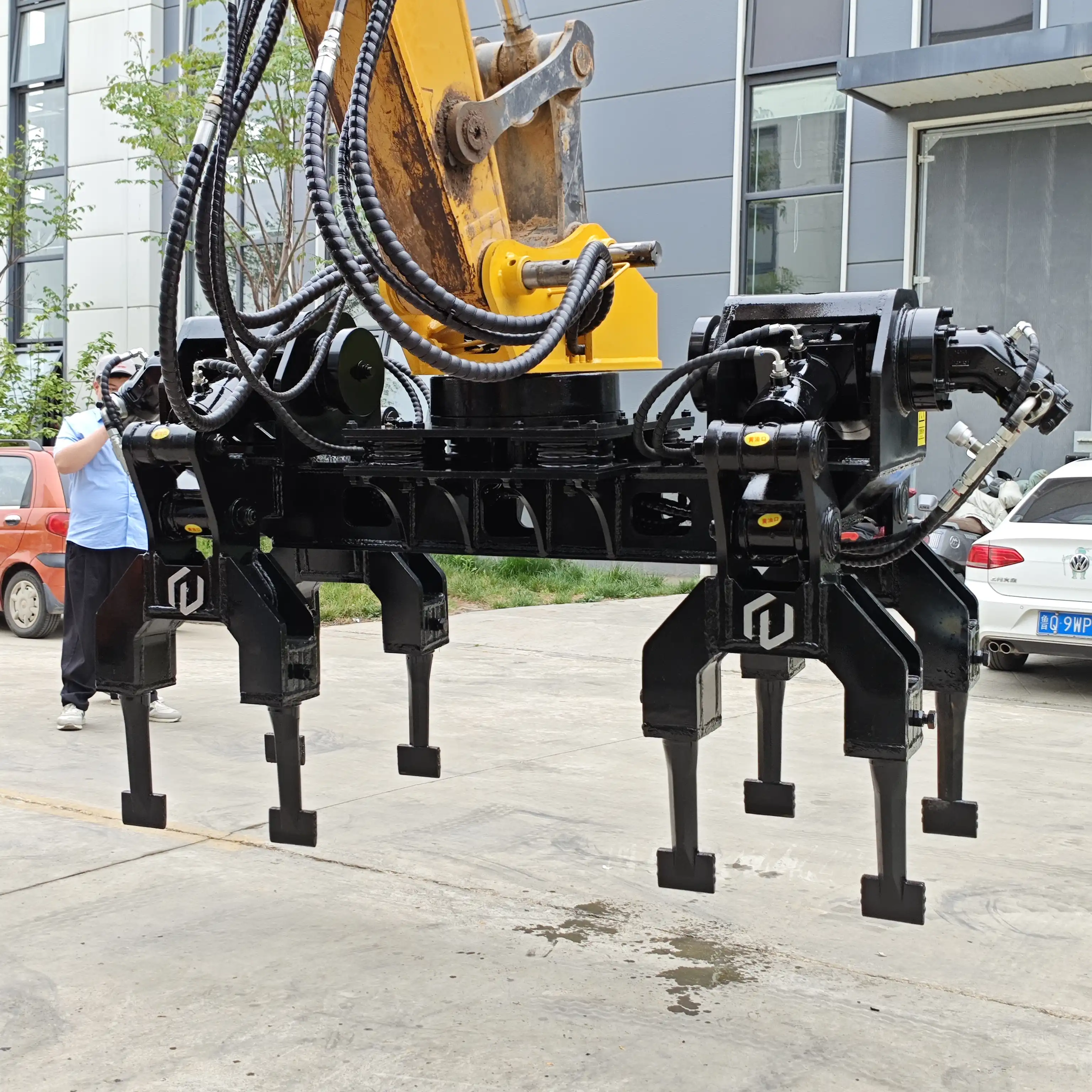 premium rail excavator double head tamping machine