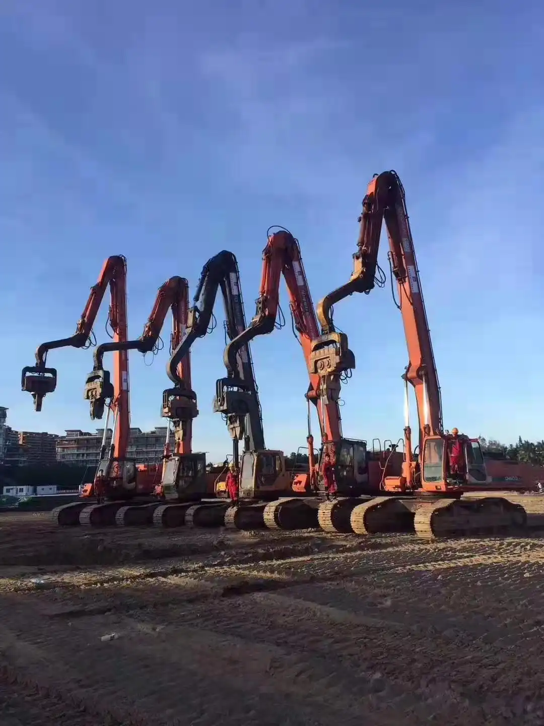excavator piling arms