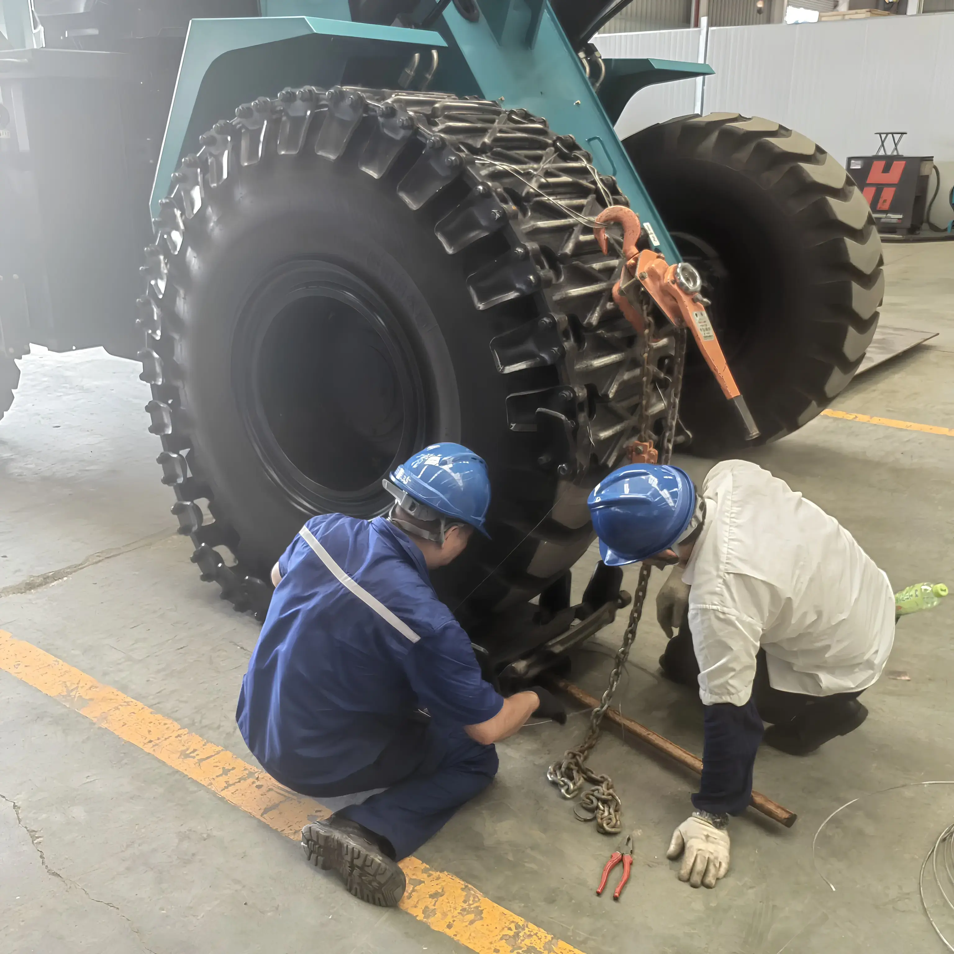 Excavator track protection Excavator track protection