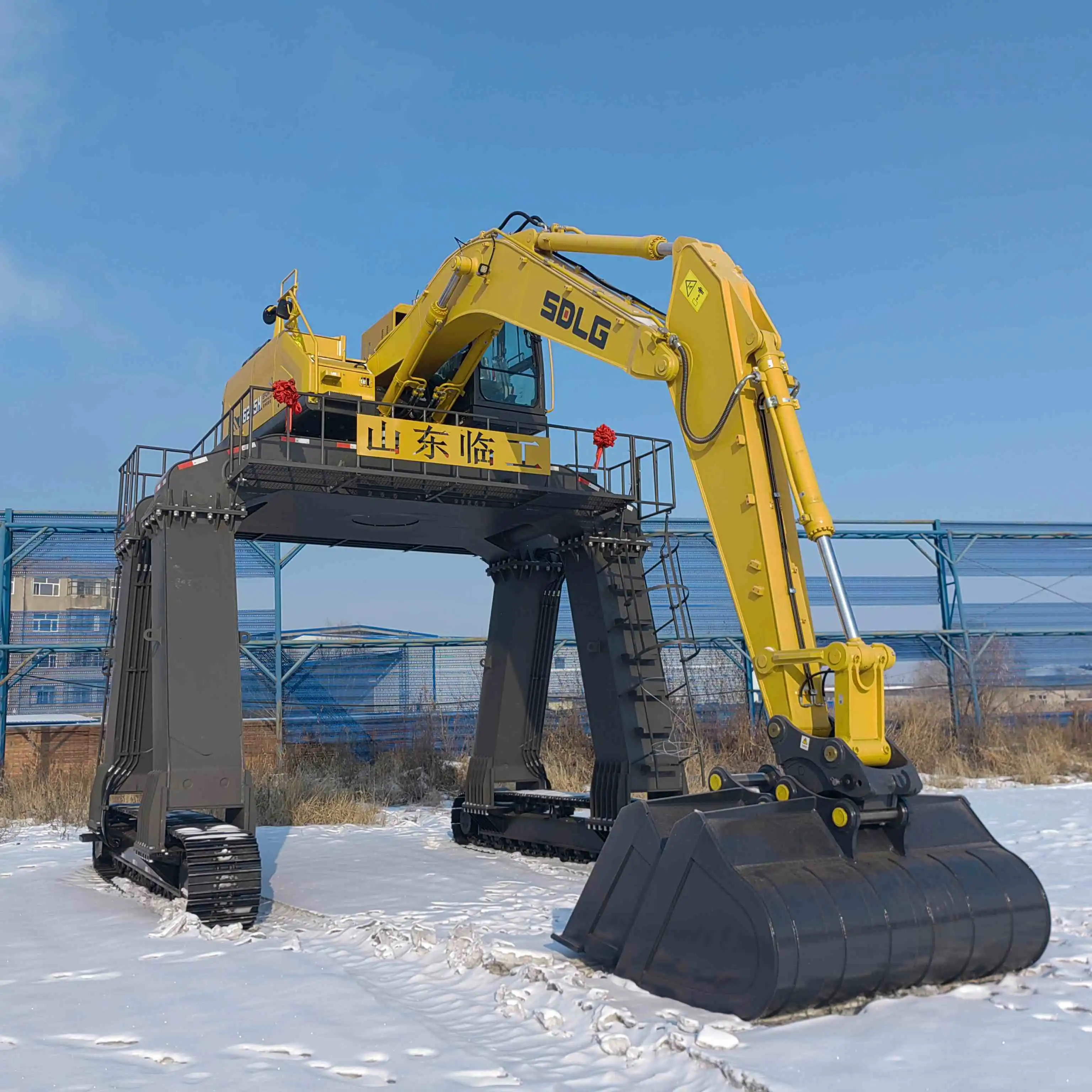 Why does the excavator have such long legs?
