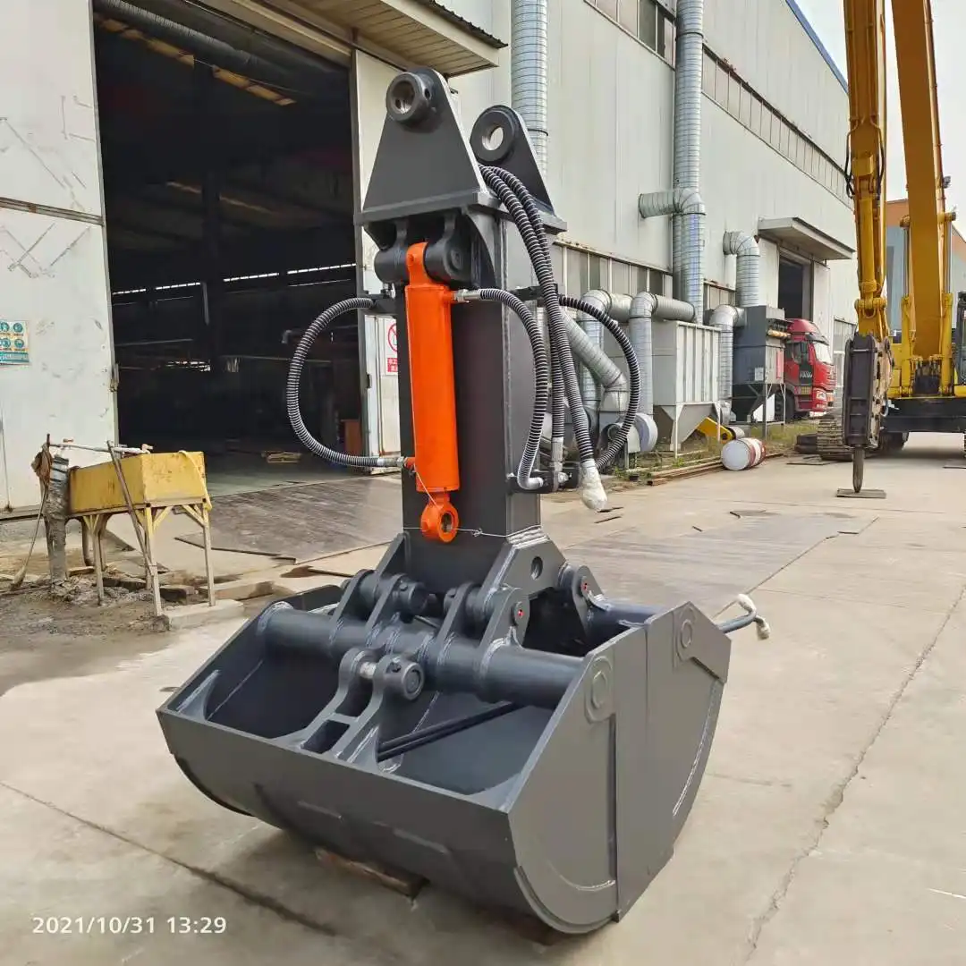 How does a single line clamshell bucket work?