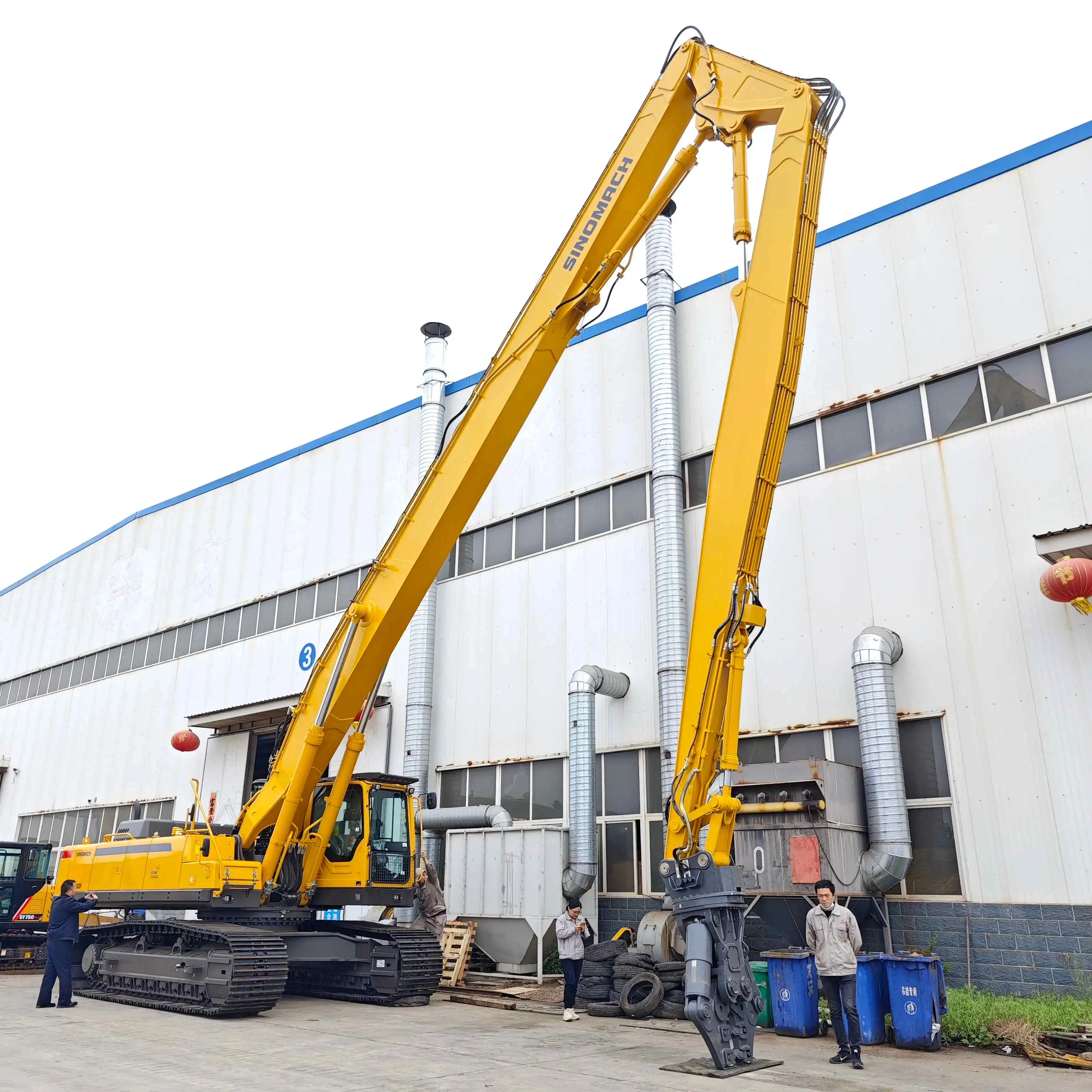 What is the maximum operating height of the excavator high altitude demolition arm?