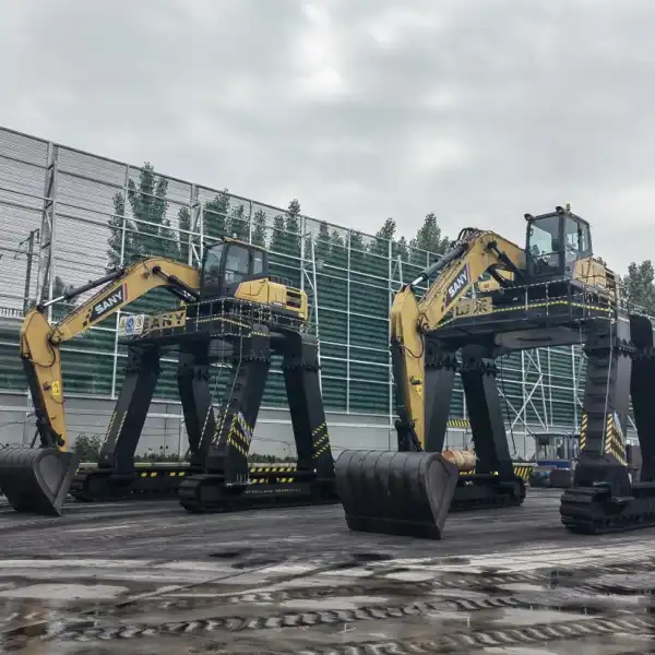 What is the minimum height clearance needed for a staddle excavator?