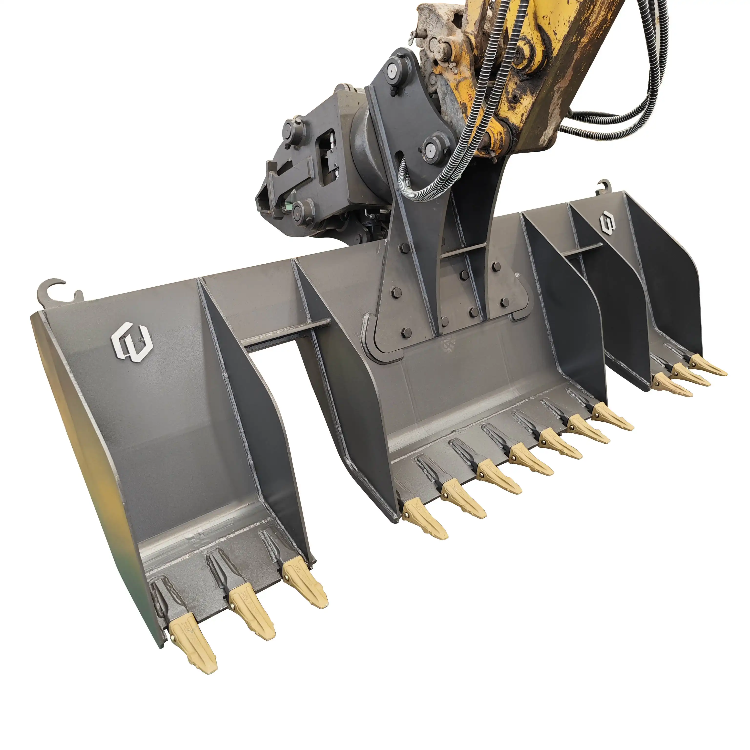 Railway excavator dustpan bucket
